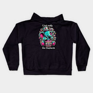 The Musical Pachyderm I really like elephants Kids Hoodie